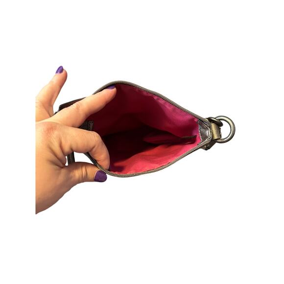 Coach Leather Suede Logo Pink Patchwork Crossbody - Picture 3 of 8